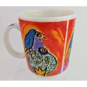 Shindo Chaleur Wonderful World Love Birds Colorful Spring Coffee Mug Cup 12 Oz